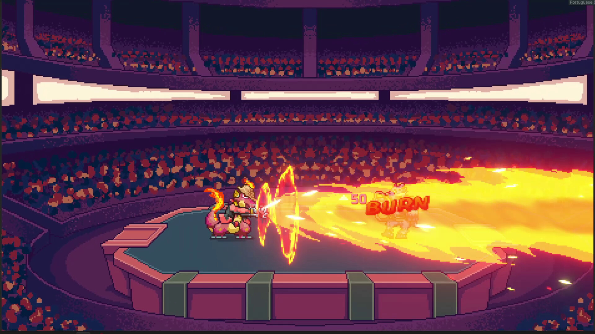 O jogo aposta em pixel art e em batalhas por turnos. Crédito: Divulgação / Red Studios