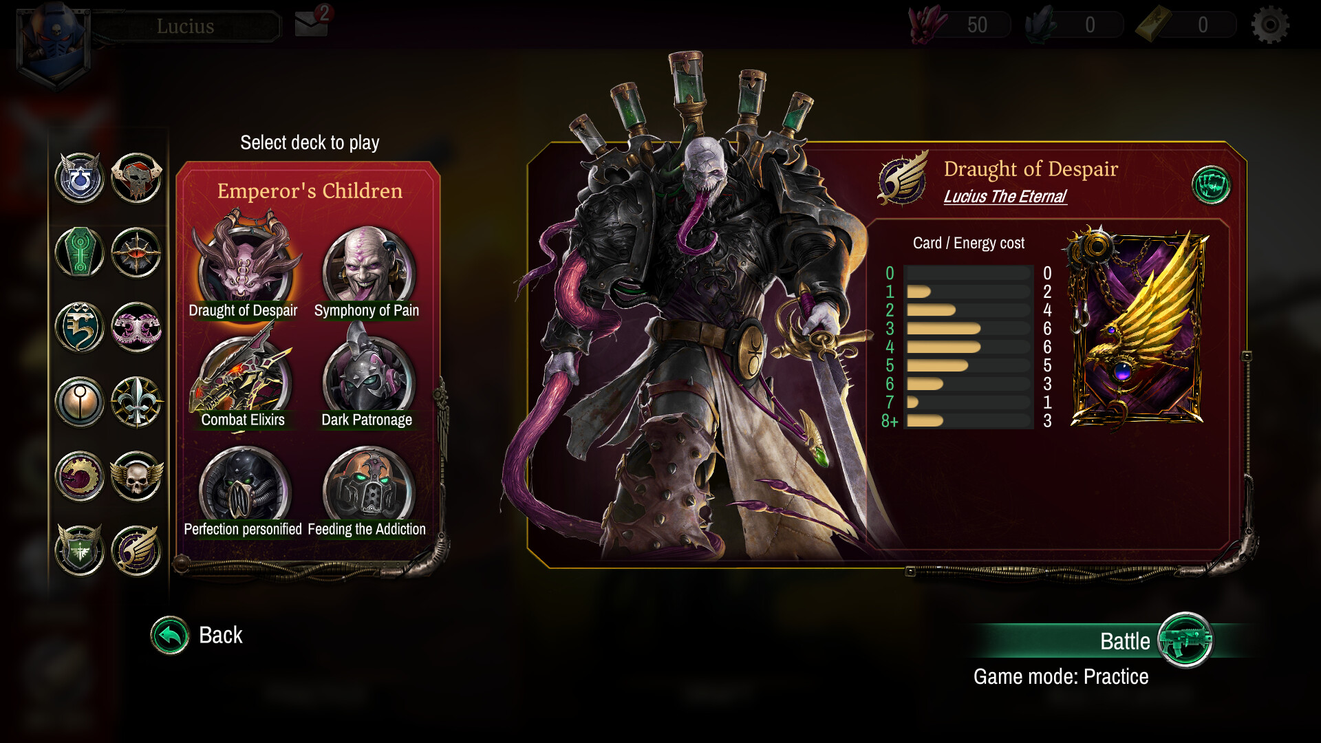 Warhammer 40,000:Warpforge - Emperor's Children starter bundle screenshot 2