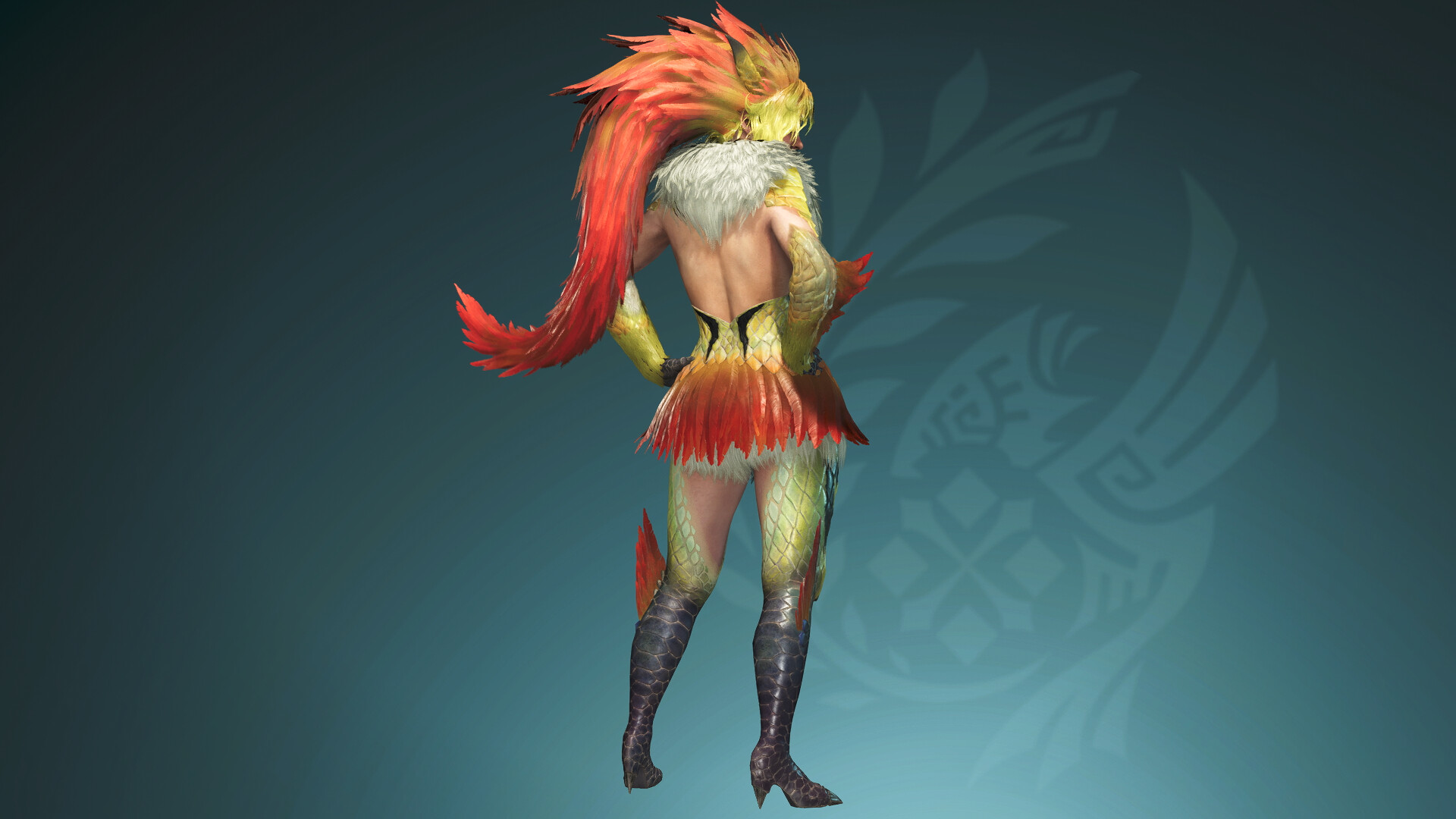 Monster Hunter Wilds - Gemma Outfit: Redveil Seikret Dress screenshot 1