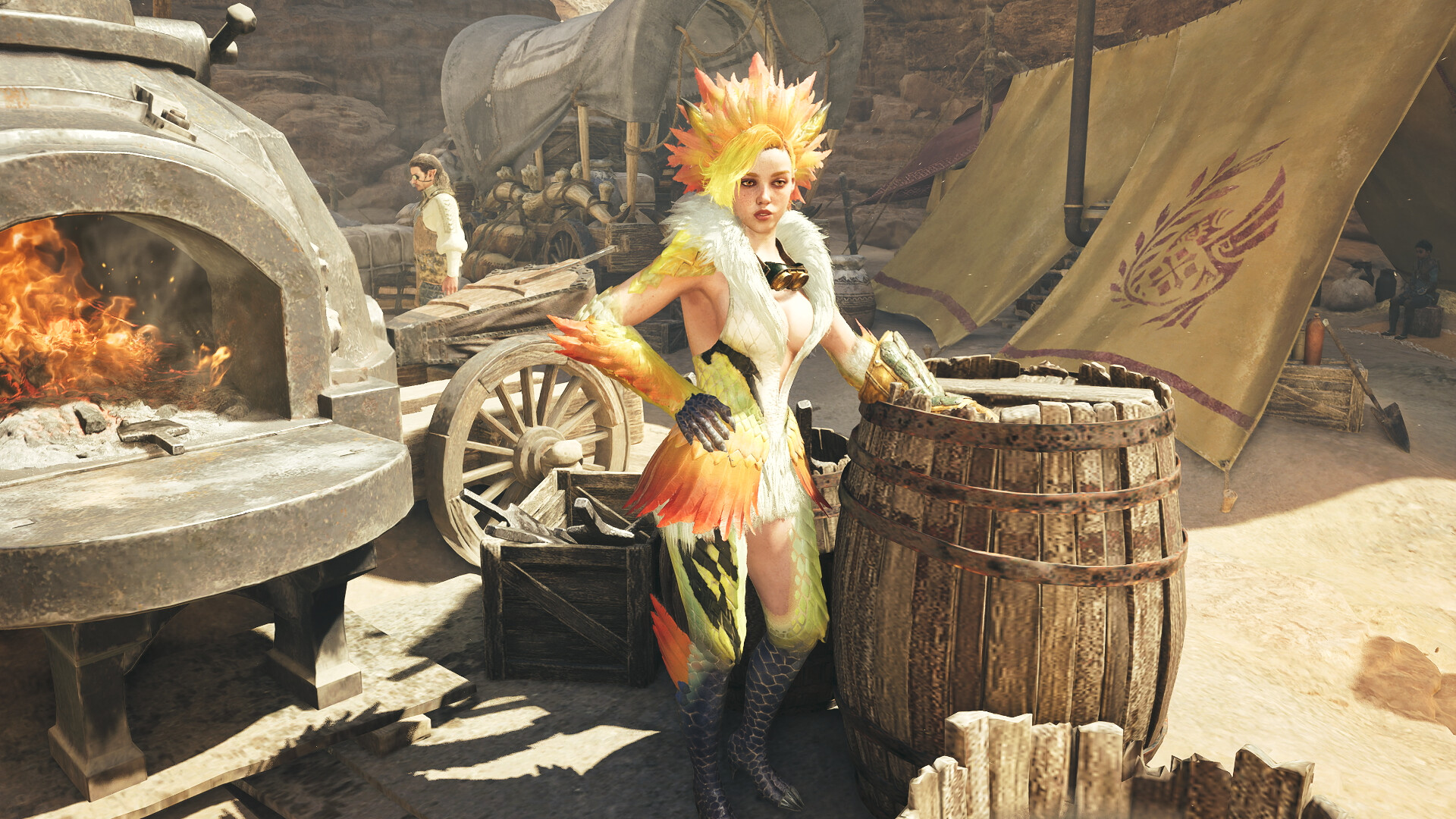 Monster Hunter Wilds - Gemma Outfit: Redveil Seikret Dress screenshot 3
