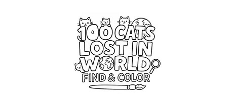 100 Cats Lost In World Find & Color Cover Image