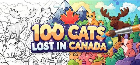 100 Cats Lost In Canada Find & Color Logo