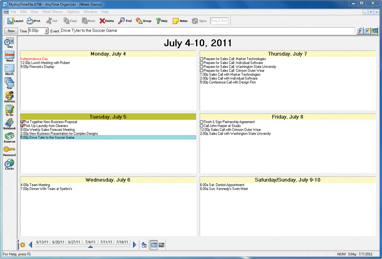 AnyTime® Organizer 15 screenshot 2