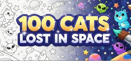 100 Cats Lost In Space Find & Color Cover Image