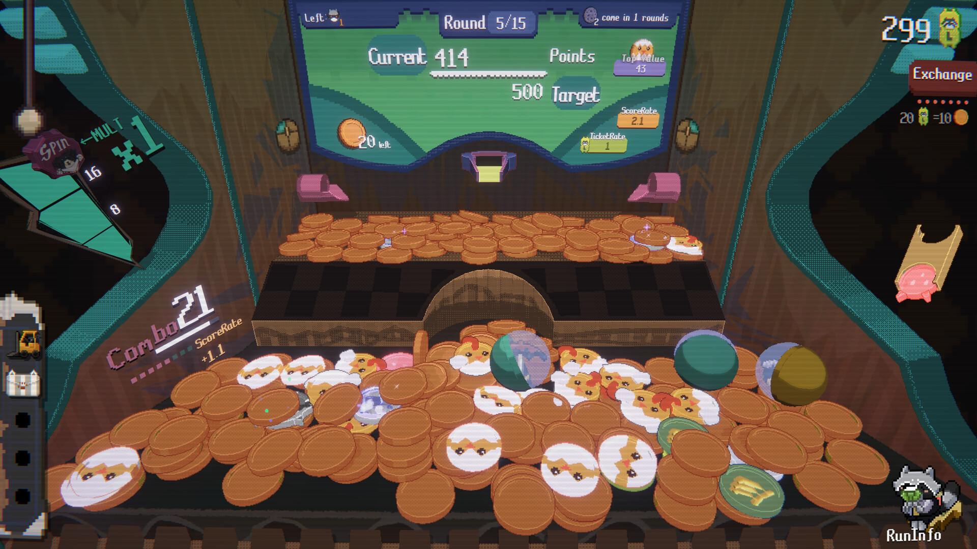 Steam의 RACCOIN: Coin Pusher Roguelike