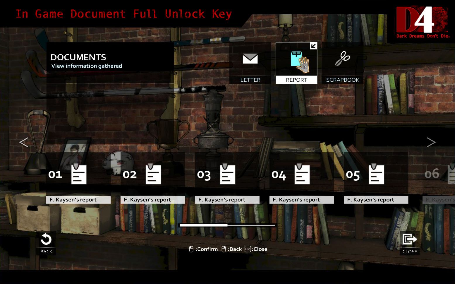 D4: In Game Document Full Unlock Key screenshot 1