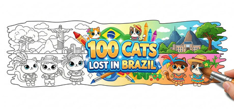 100 Cats Lost in Brazil Find & Color Logo