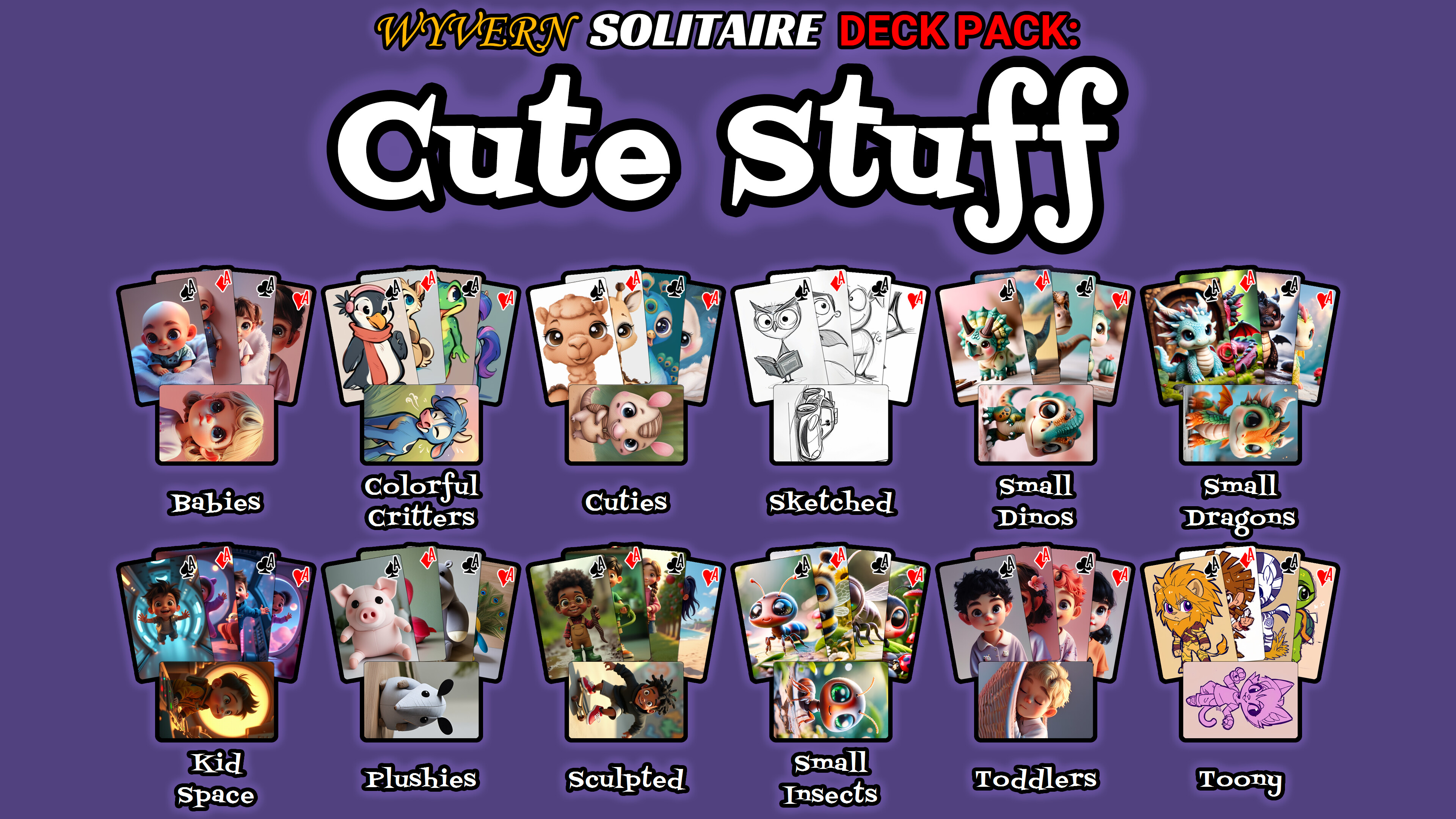 Wyvern Solitaire Deck Pack: Cute Stuff screenshot 1