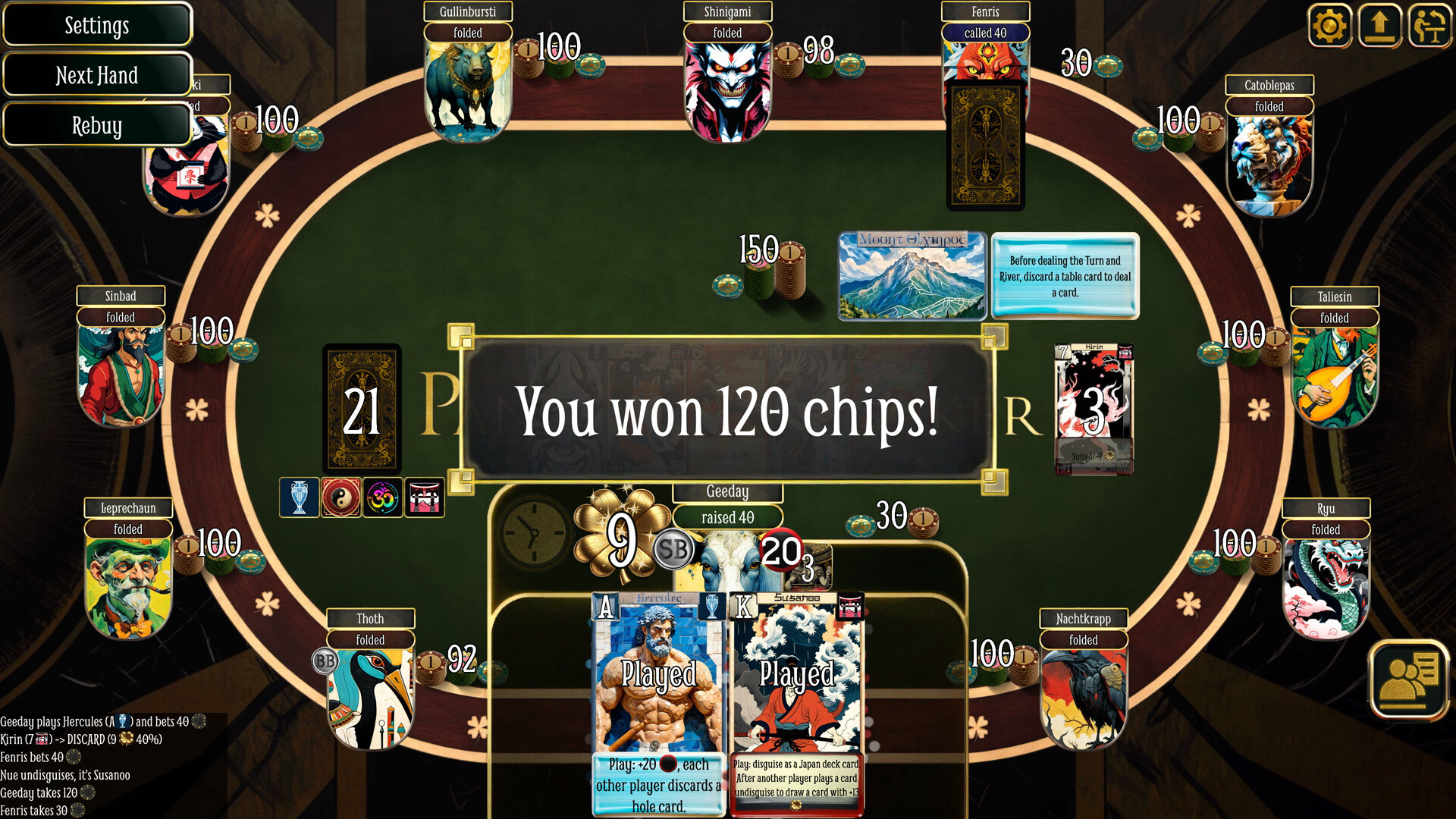 Pantheon Poker screenshot 1