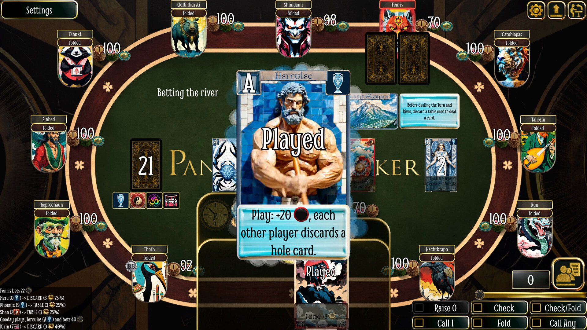 Pantheon Poker screenshot 3