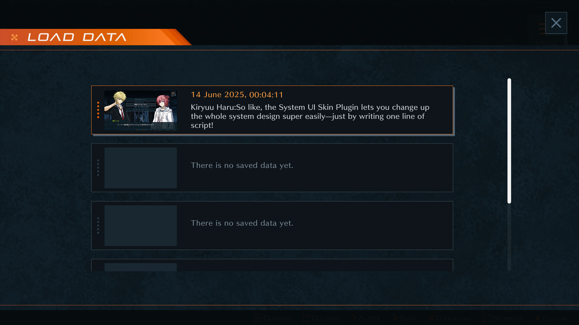Tyrano Studio - System UI Skin Plugin #2 screenshot 4