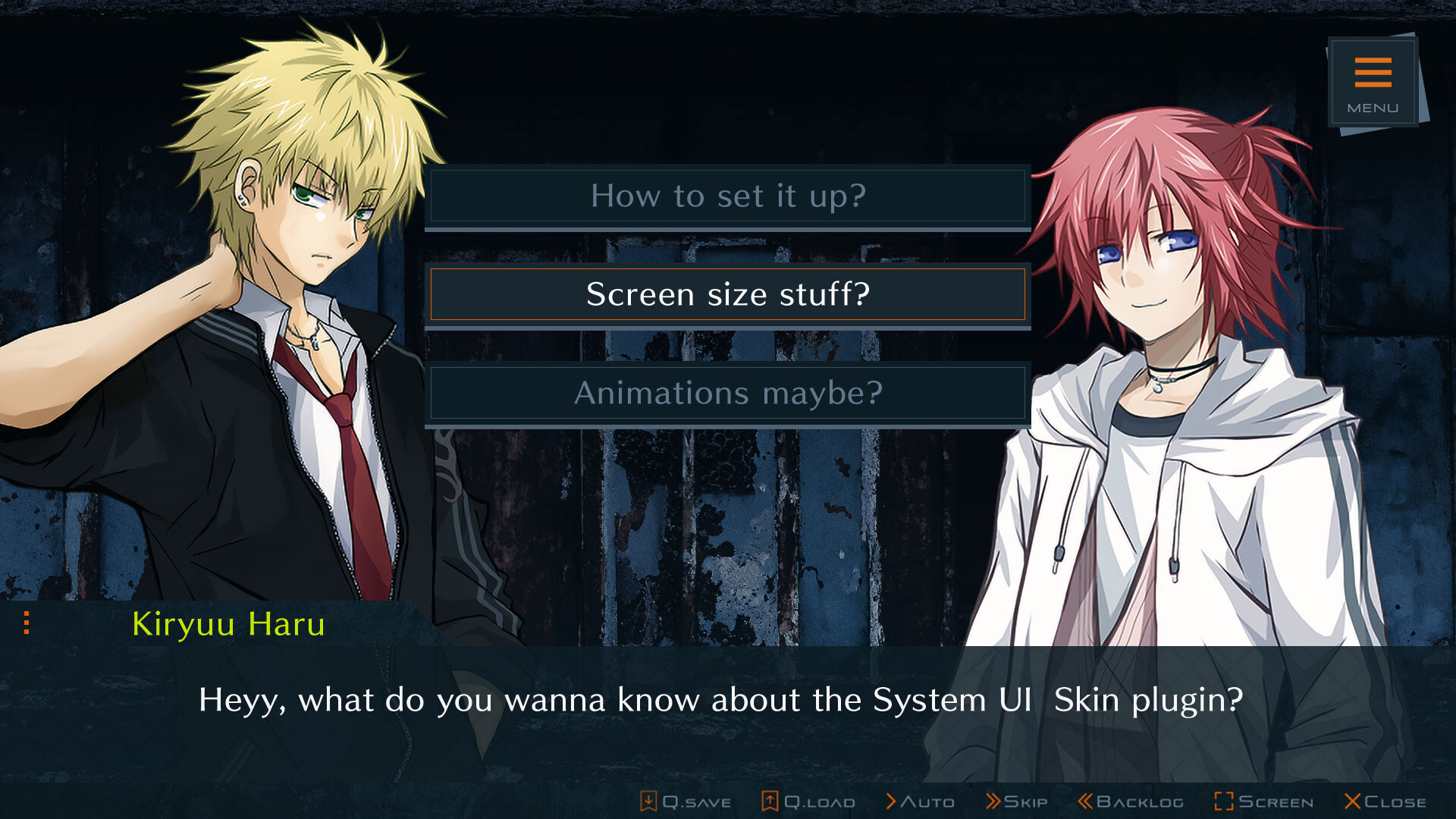 Tyrano Studio - System UI Skin Plugin #2 screenshot 1