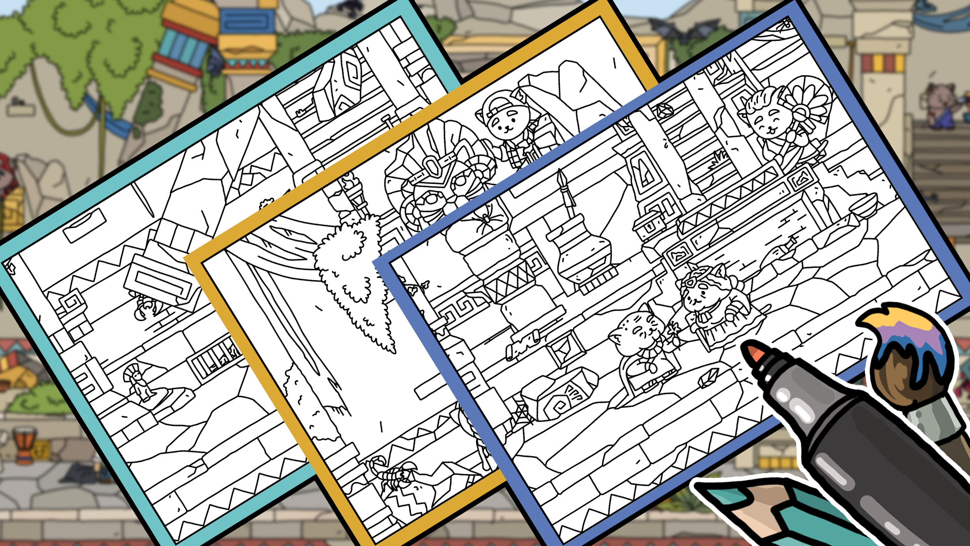 FIND ALL 8: The road to the Maya - Coloring Book screenshot 4