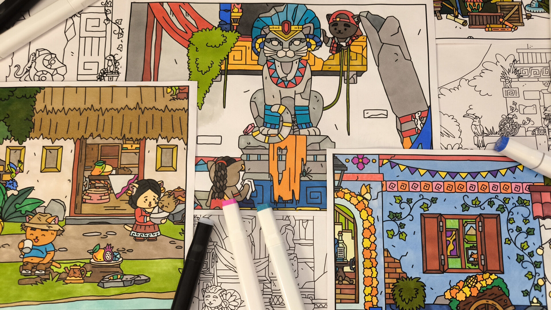 FIND ALL 8: The road to the Maya - Coloring Book screenshot 6