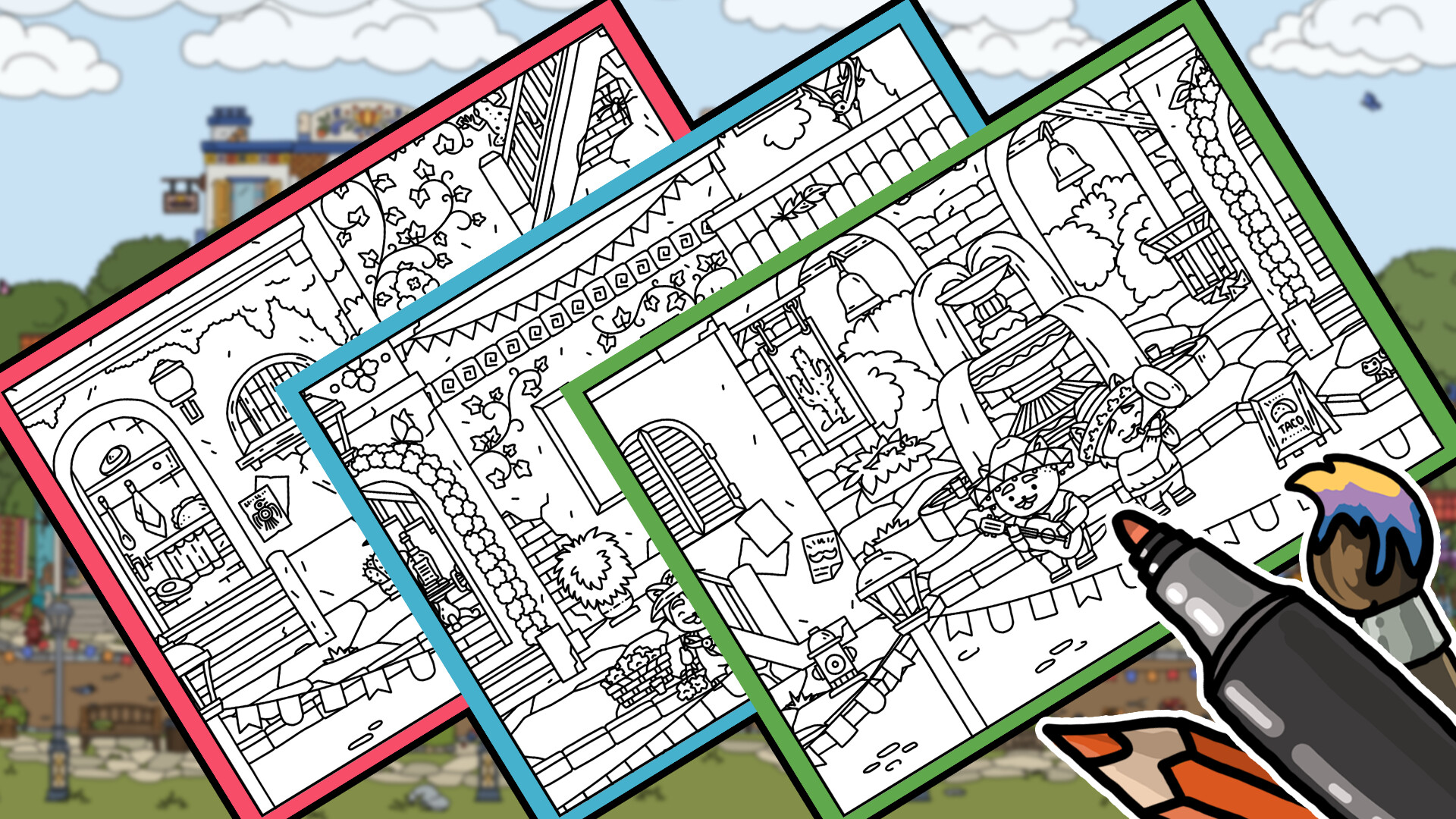 FIND ALL 8: The road to the Maya - Coloring Book screenshot 1