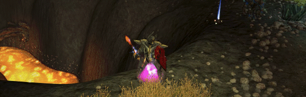 Nhân vật Sacred 2 Remaster chiến đấu trong hang động có dung nham