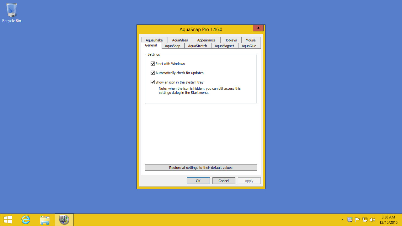 AquaSnap Window Manager screenshot 1