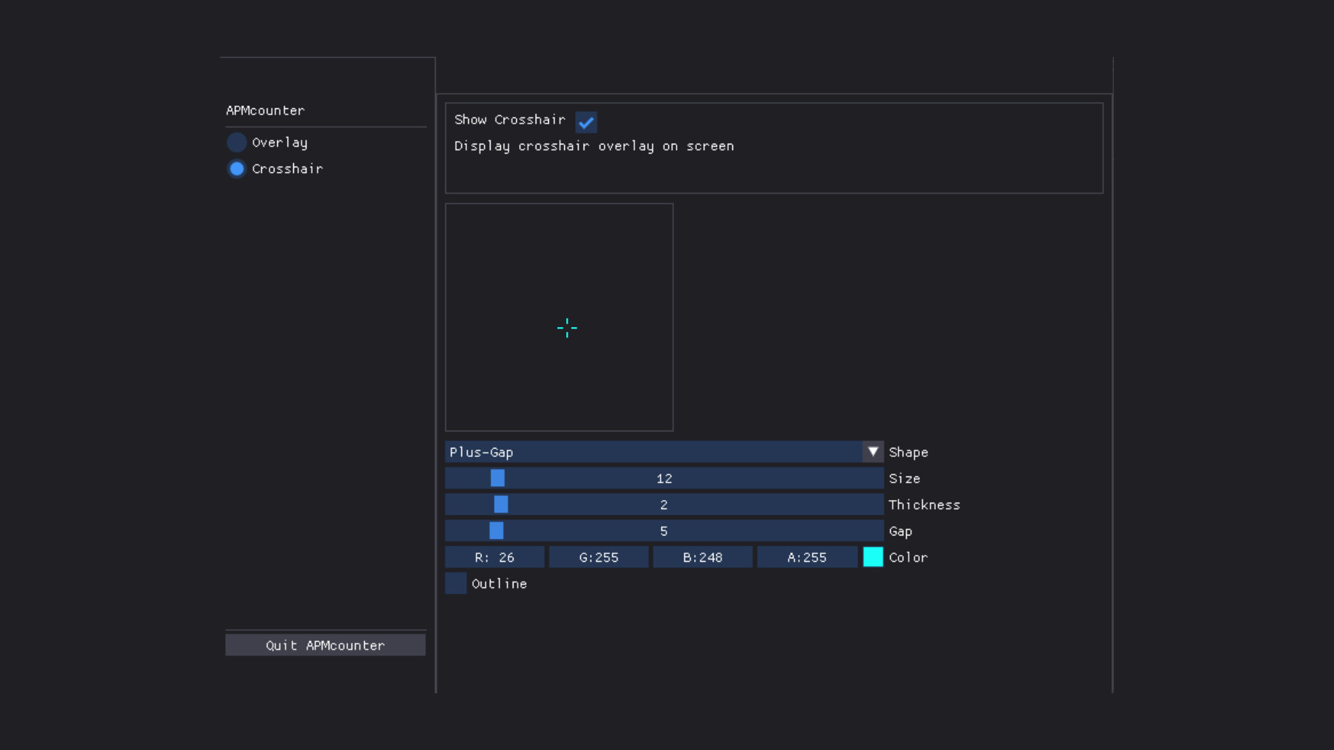 APMcounter & Crosshair screenshot 5