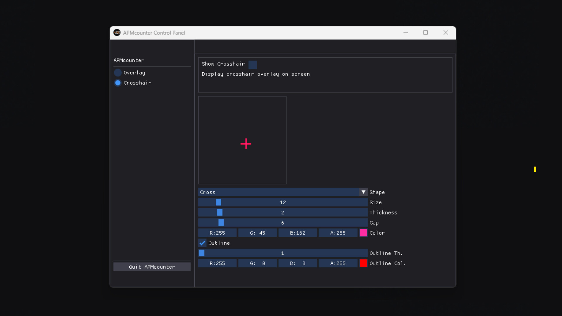 APMcounter & Crosshair screenshot 1