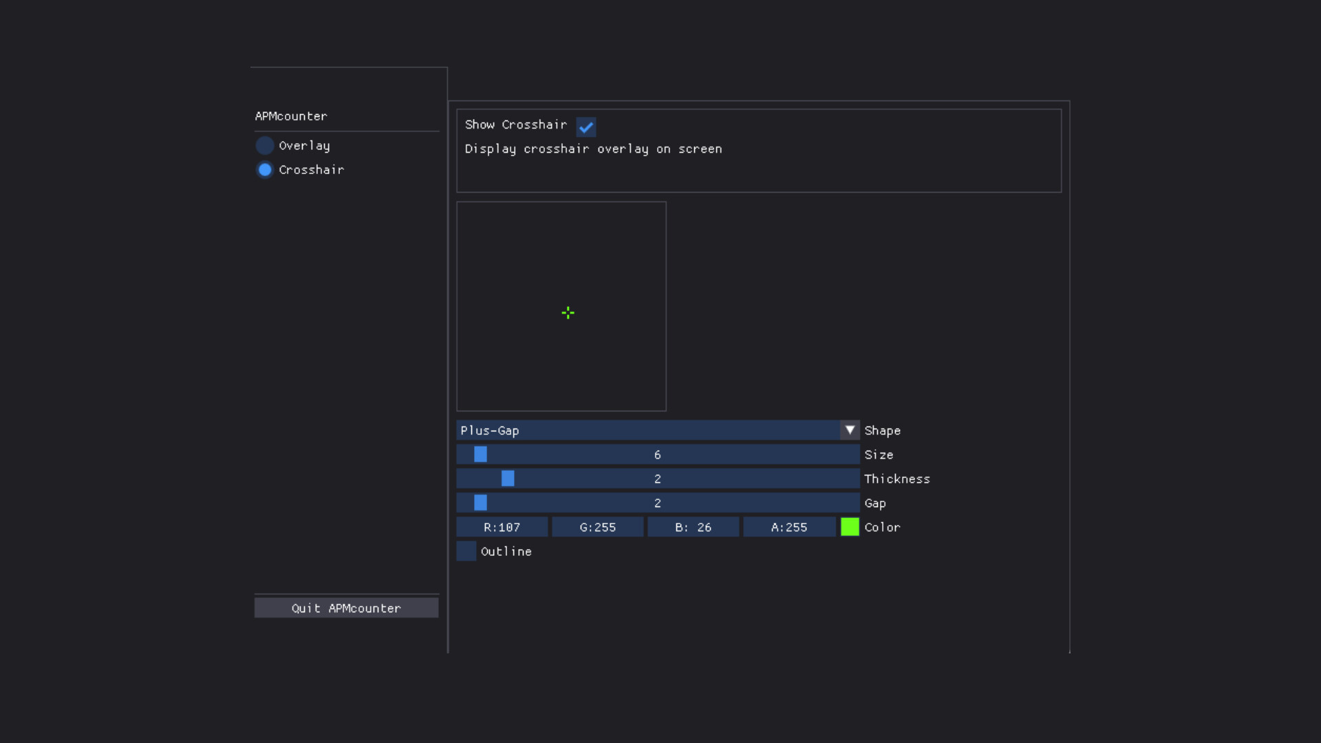 APMcounter & Crosshair screenshot 4