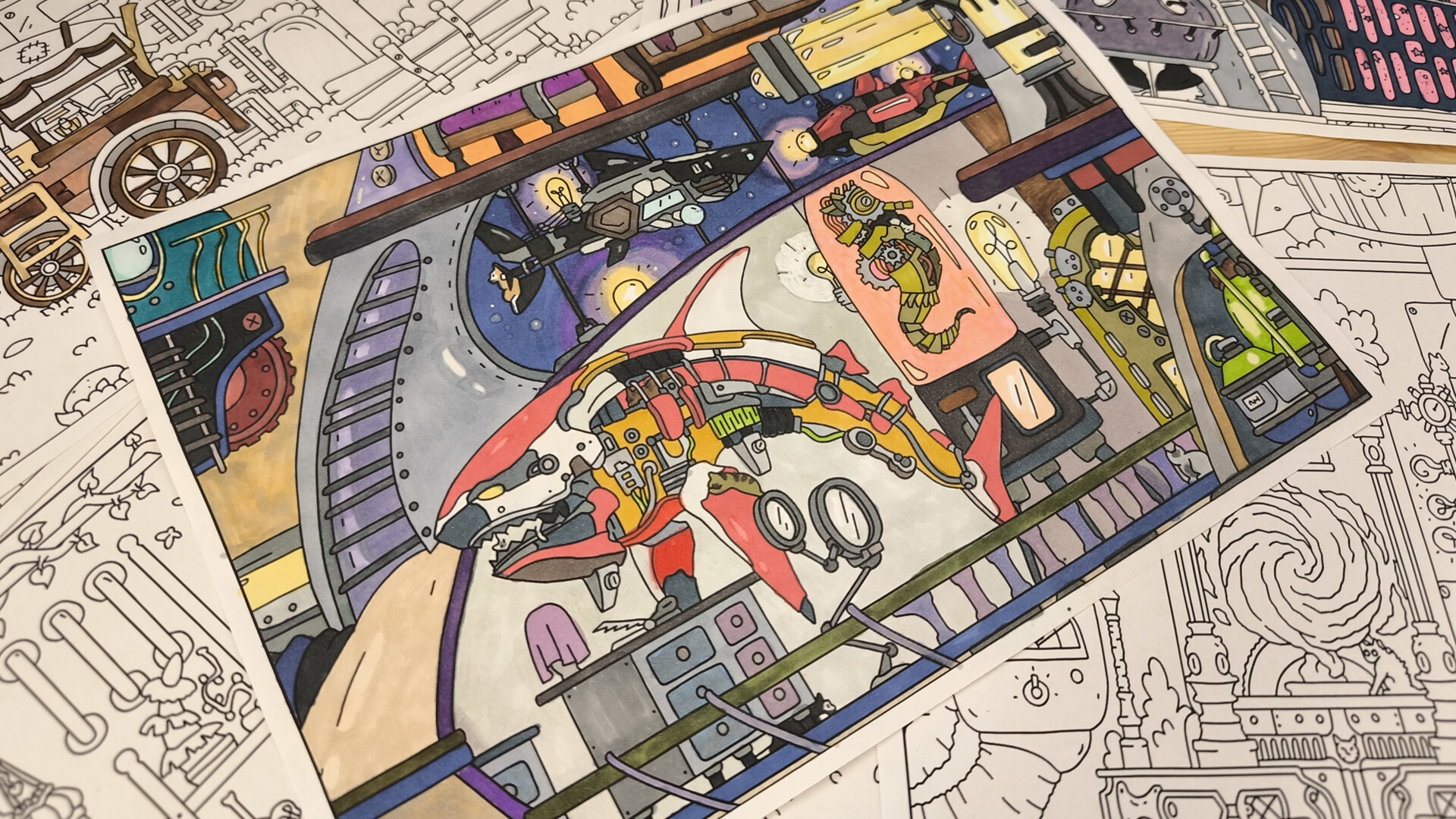 FIND KITTENS 4: Aetherpunk - Coloring Book screenshot 2
