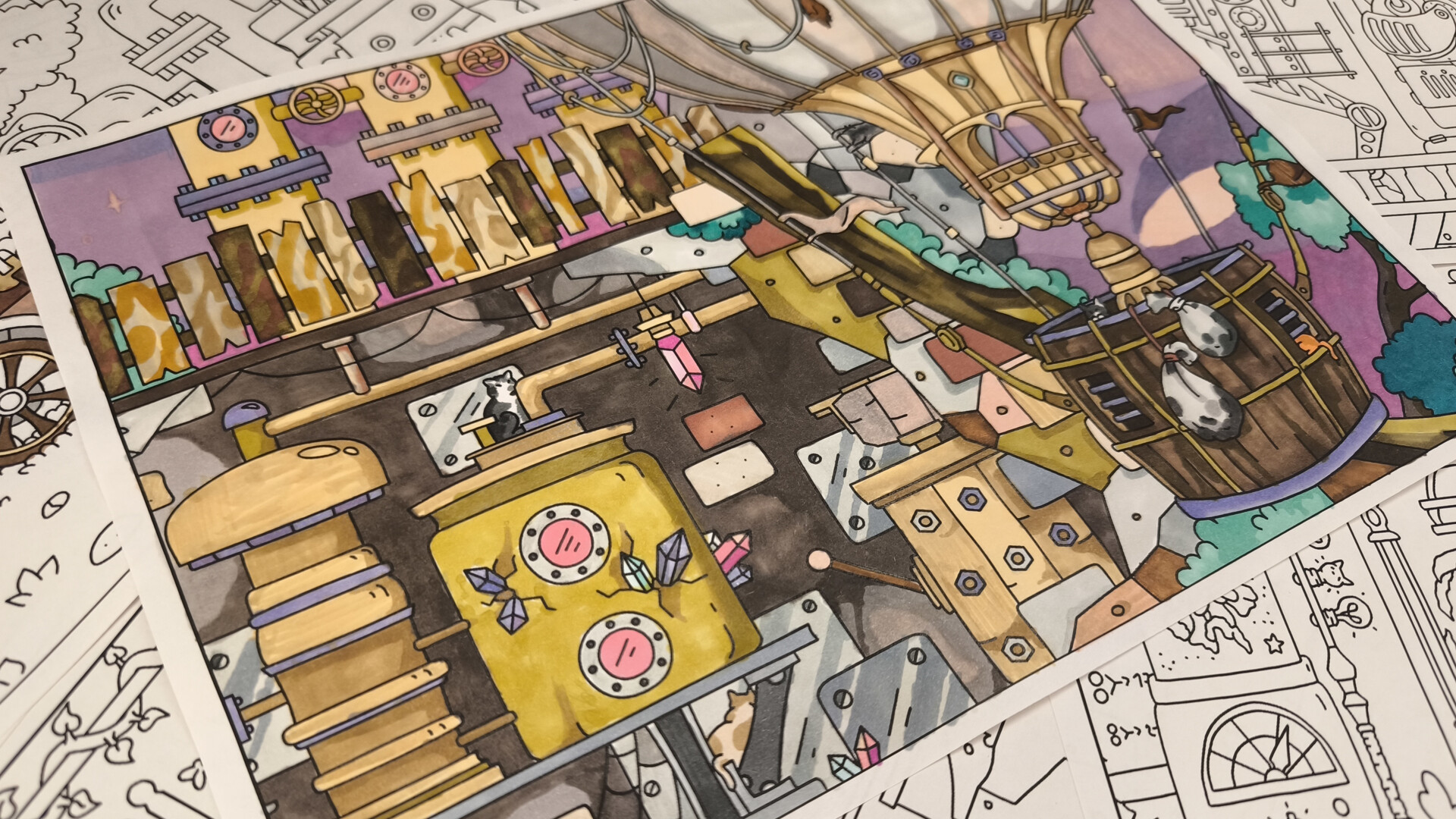 FIND KITTENS 4: Aetherpunk - Coloring Book screenshot 5