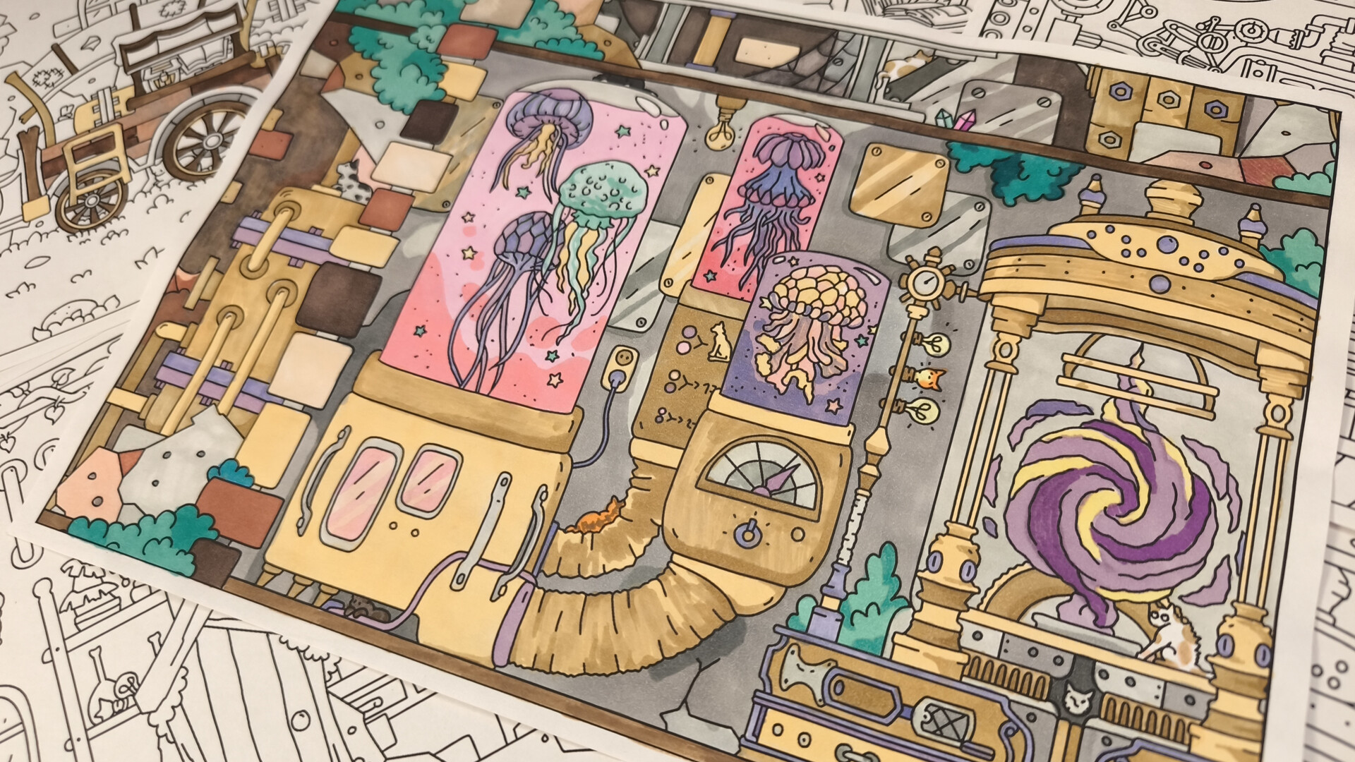FIND KITTENS 4: Aetherpunk - Coloring Book screenshot 6