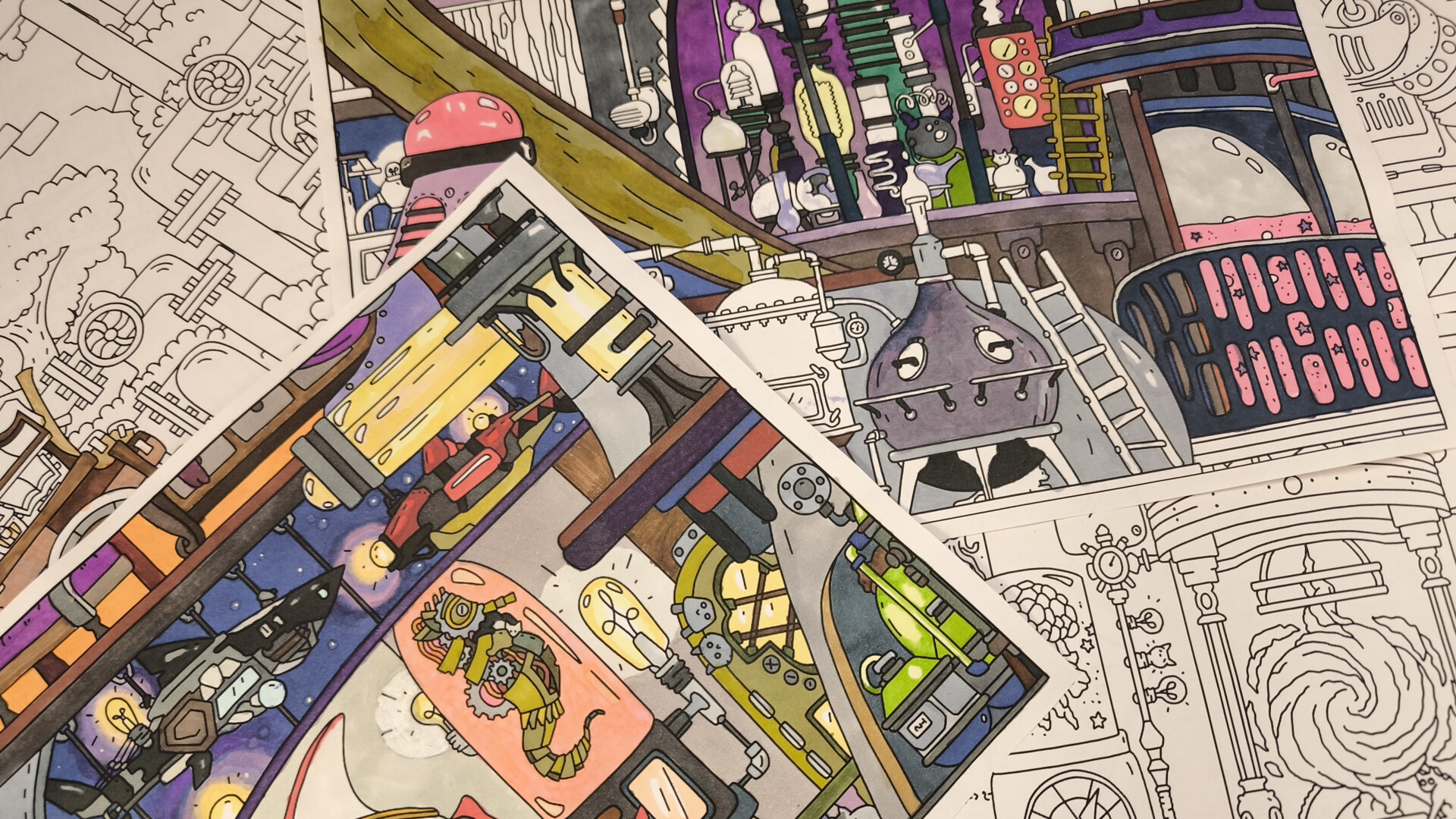 FIND KITTENS 4: Aetherpunk - Coloring Book screenshot 4