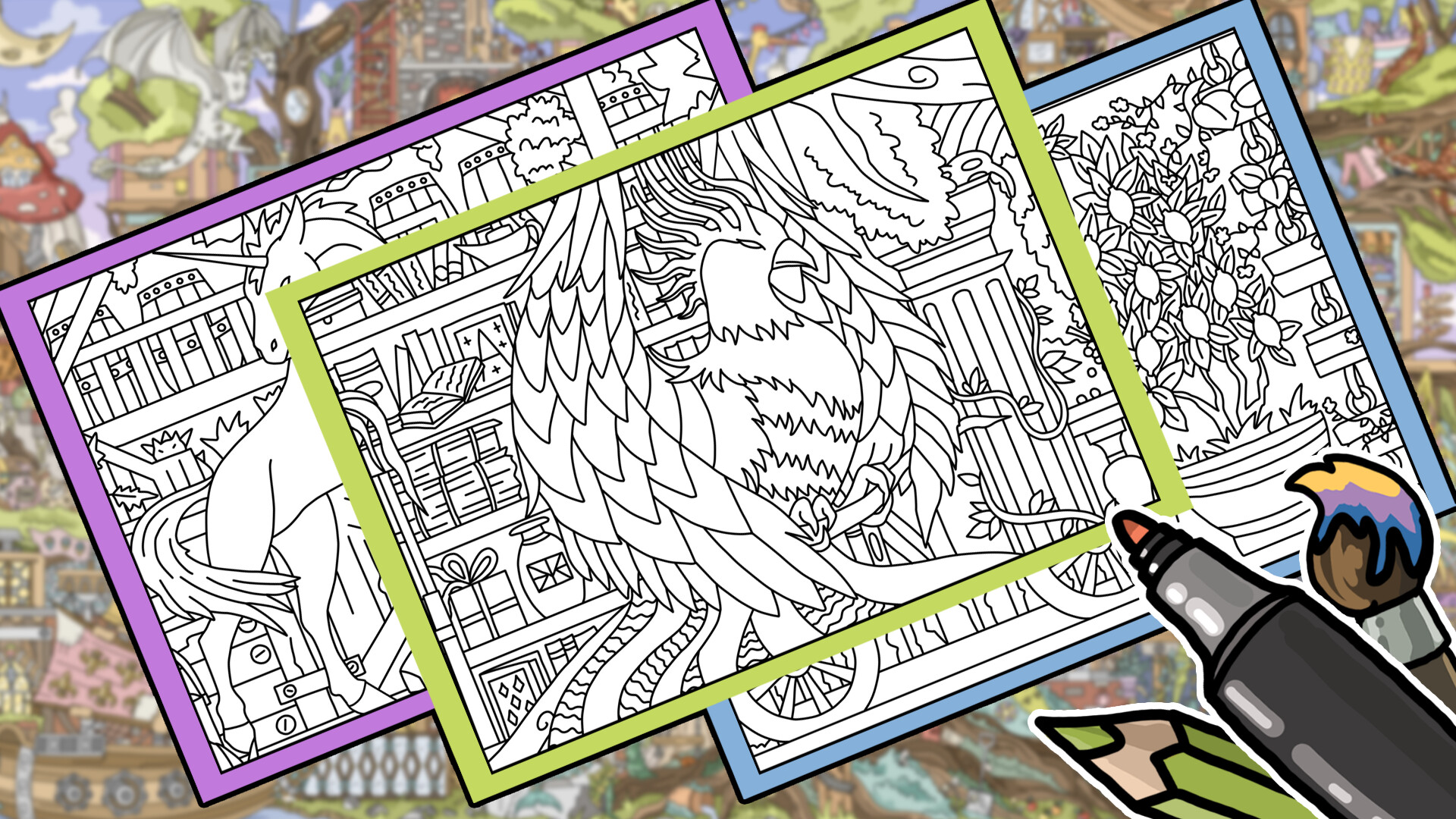 FIND KITTENS 5: Magic Tree - Coloring Book screenshot 3