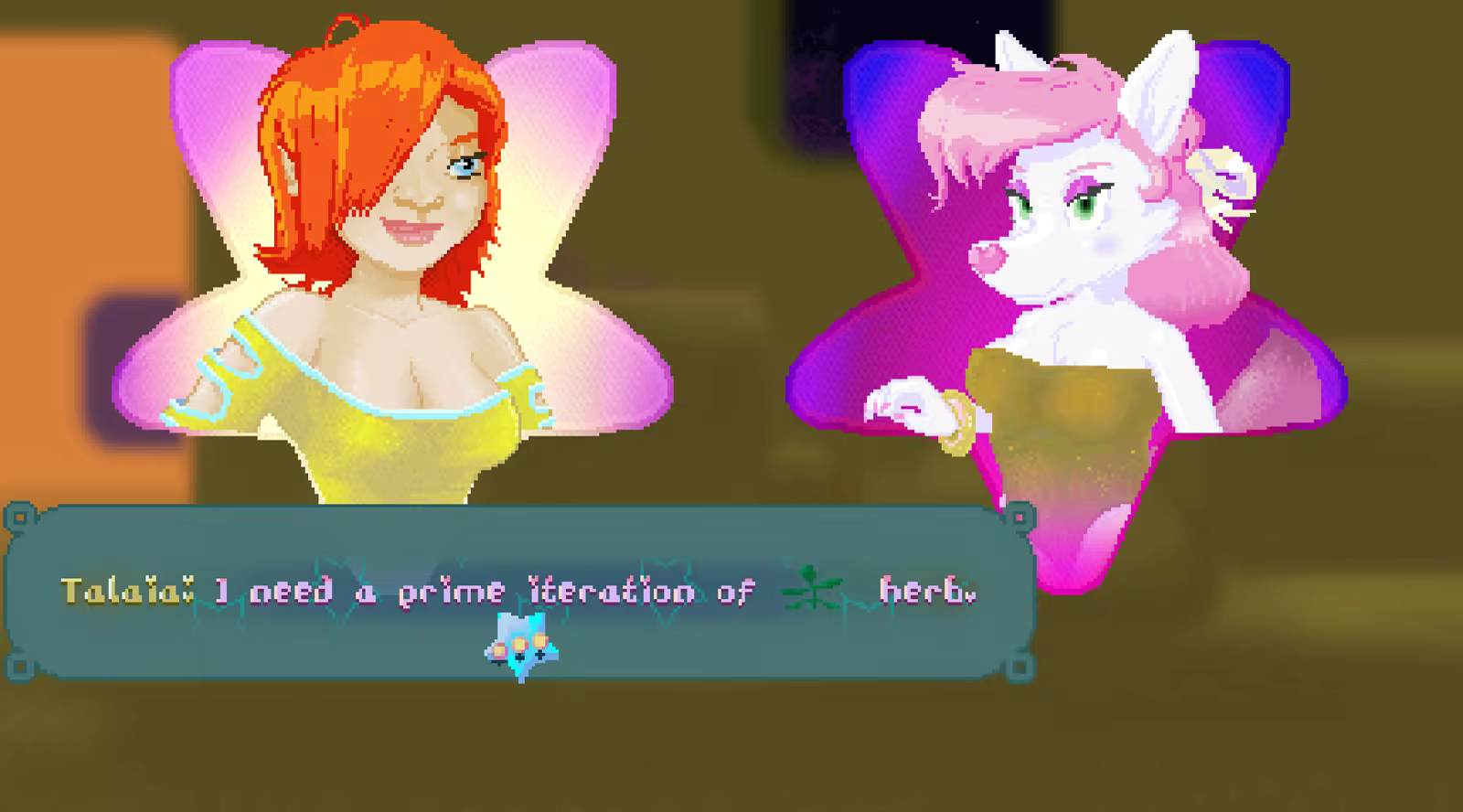Busts of the heroines, Kiss and Tal, in their first romantic encounter at Tal's house
