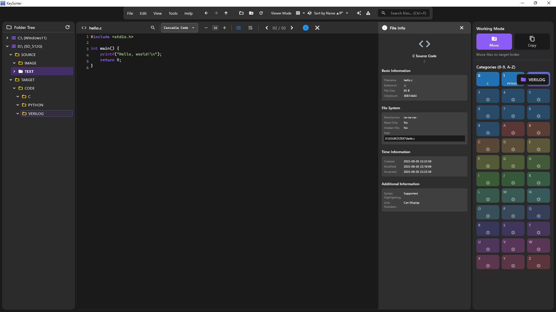 KeySorter screenshot 5