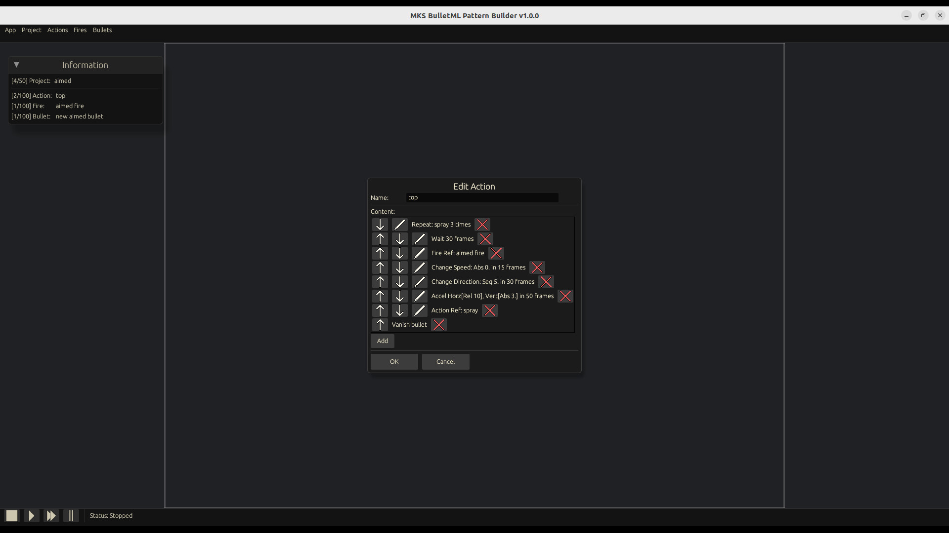 MKS BulletML Pattern Builder screenshot 2