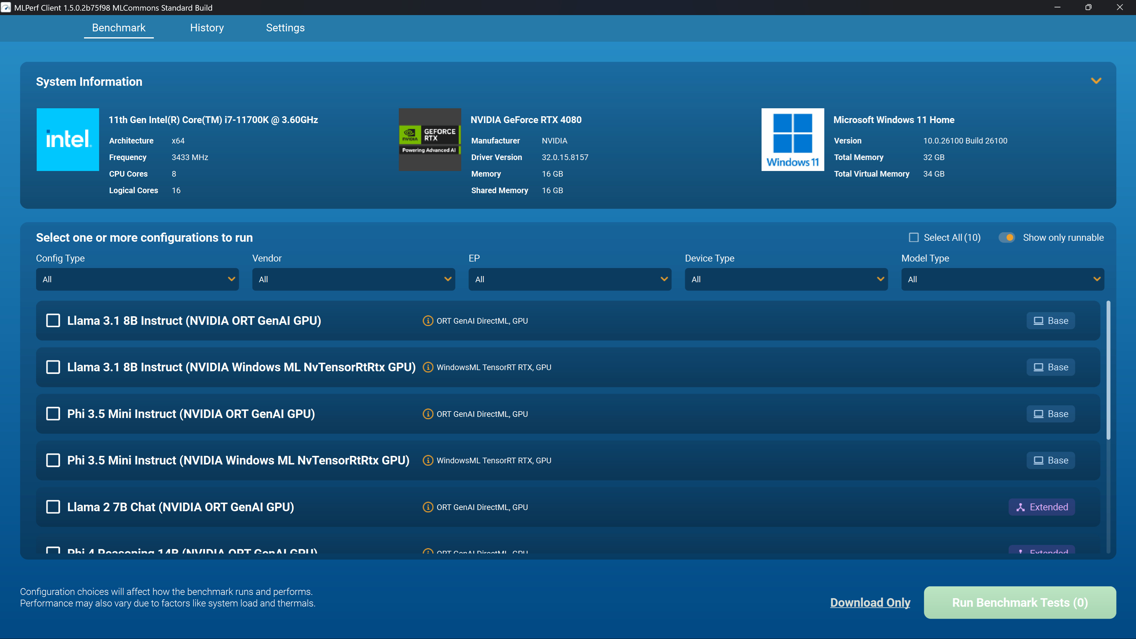 MLPerf Client screenshot 4