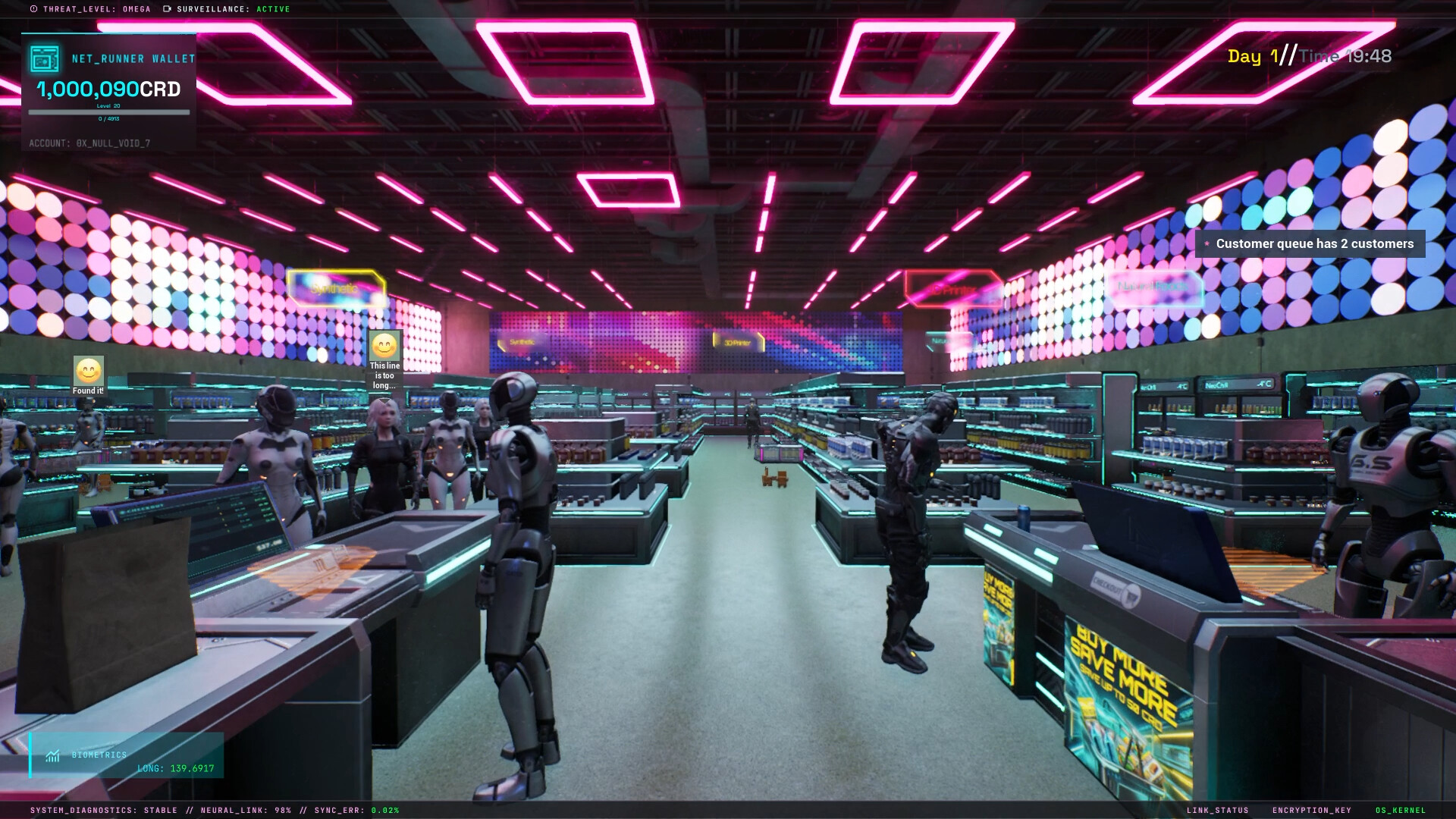 Cyberpunk Store Simulator gameplay screenshot 1