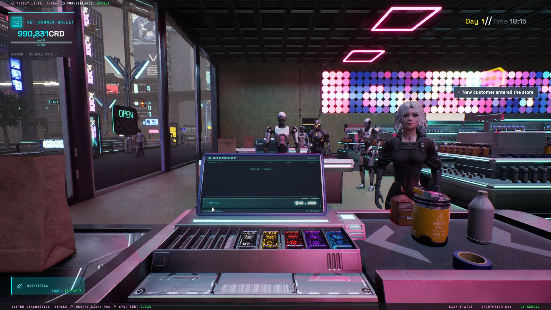Cyberpunk Store Simulator gameplay screenshot 2