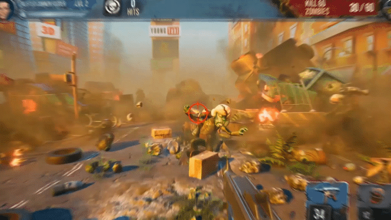 Góc nhìn thứ nhất bắn thây ma Dead Z Meat trên đường phố.