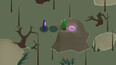 swamp level featuring a frog NPC and a glowing pink exit portal