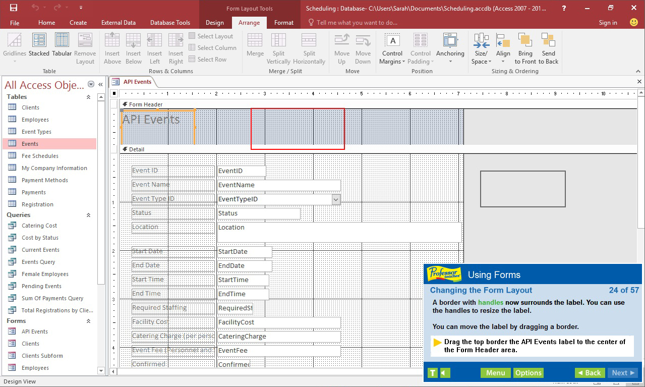 Professor Teaches Access 2016 screenshot 4