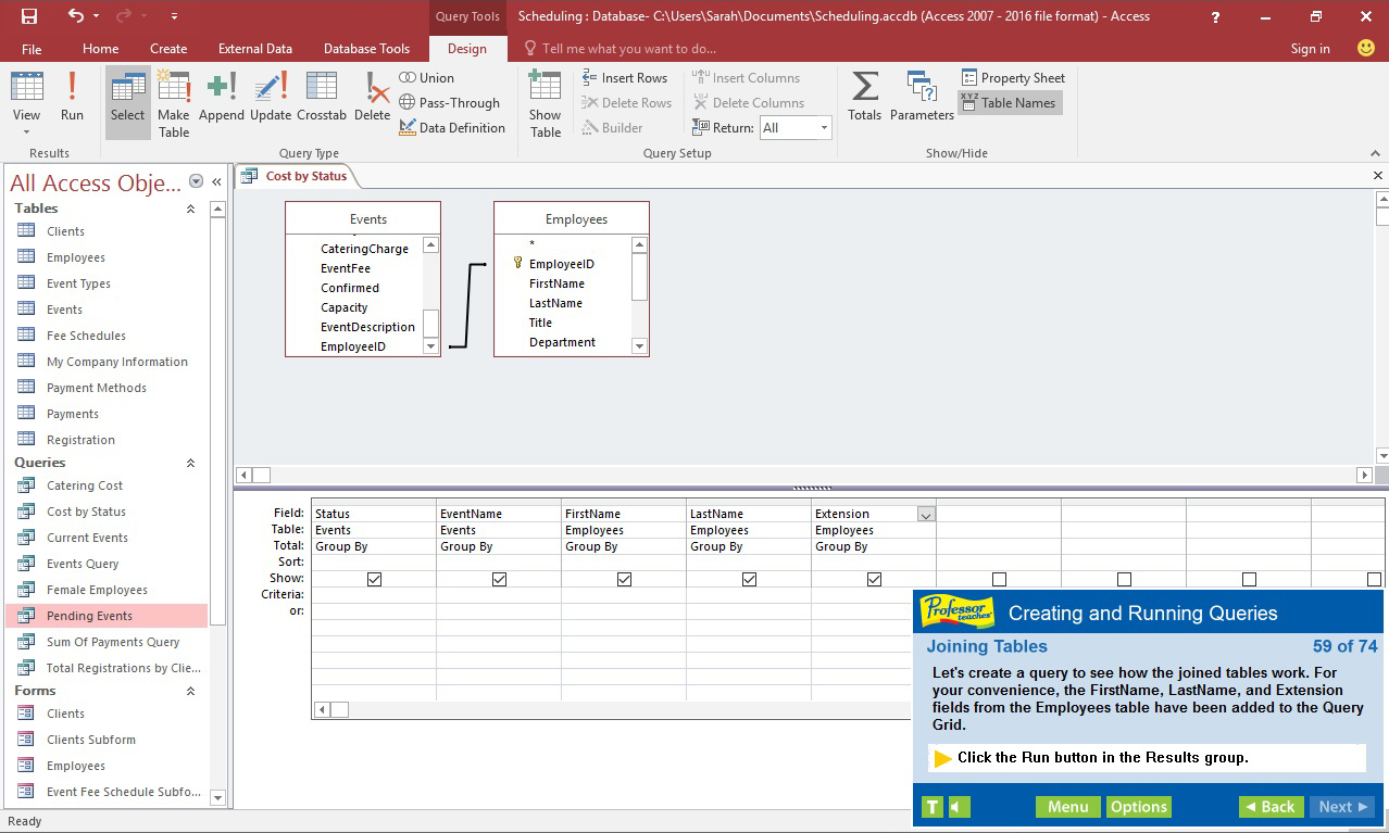 Professor Teaches Access 2016 screenshot 6