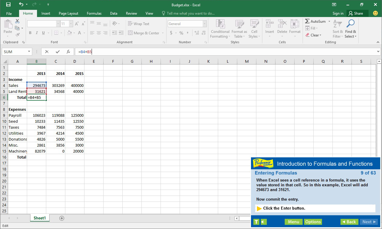 Professor Teaches Excel 2016 screenshot 1