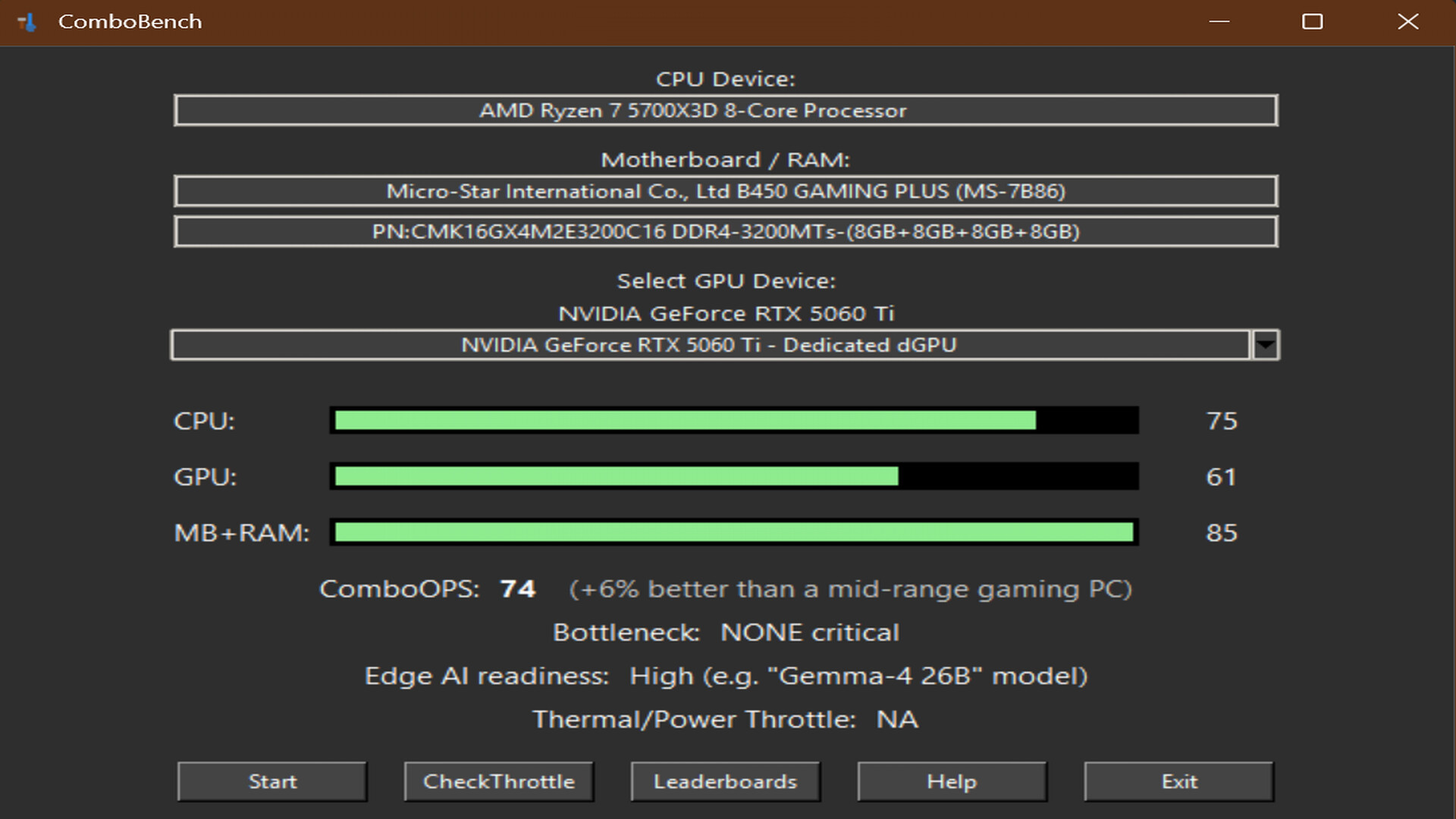ComboBench screenshot 1