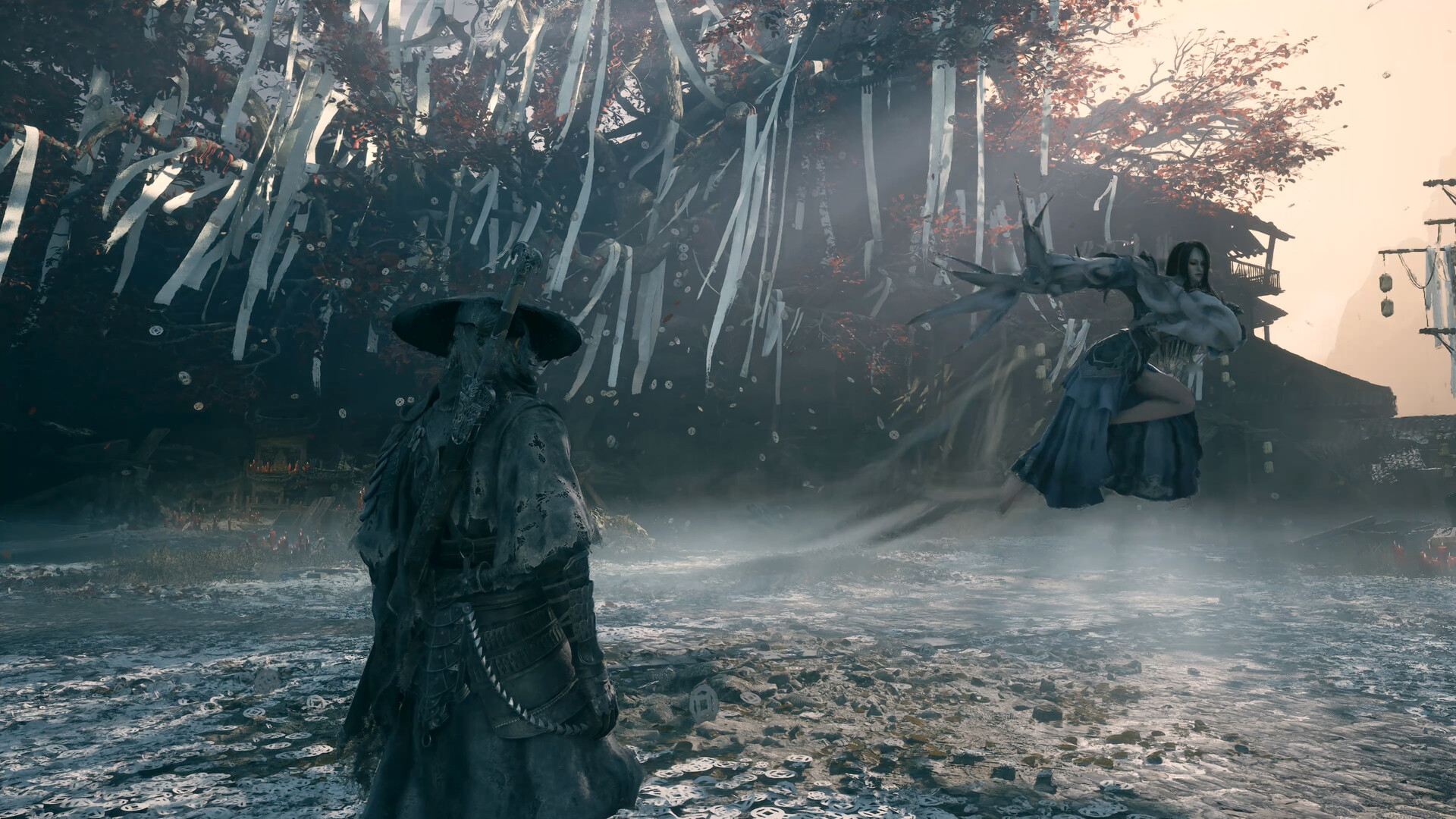 Phantom Blade Zero 公式スクリーンショット 神社の境内での戦闘