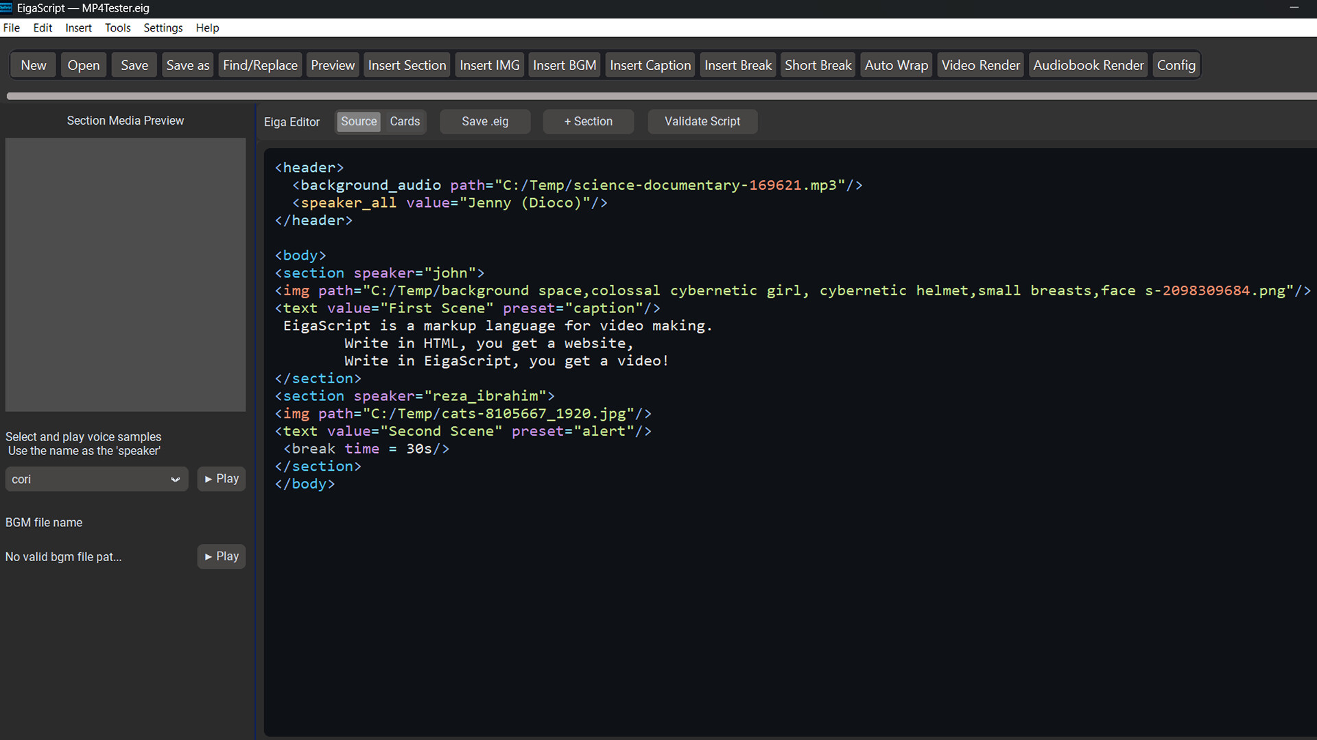 EigaScript: Script-Based Video/Audiobook Maker screenshot 4