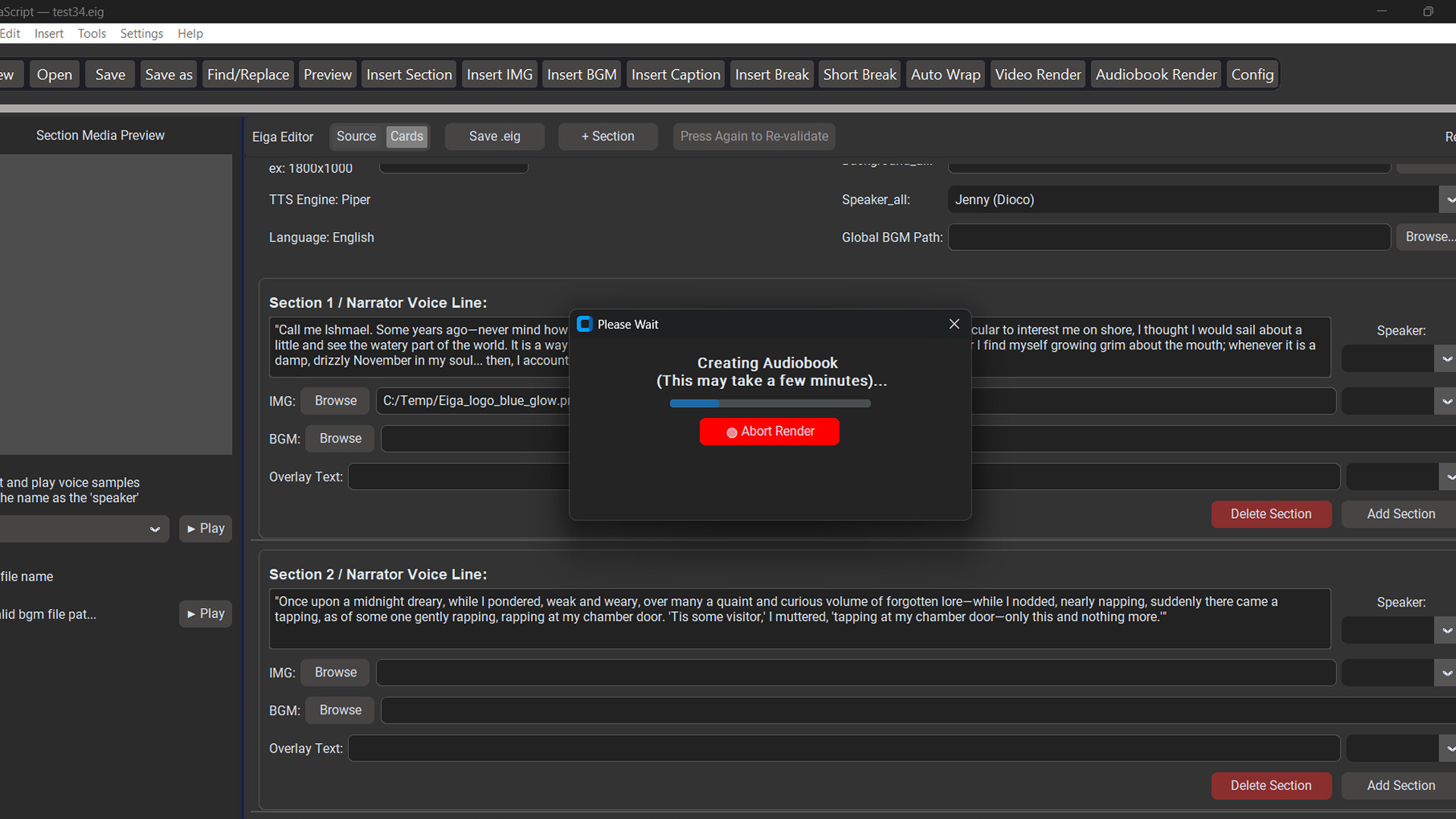 EigaScript: Script-Based Video/Audiobook Maker screenshot 3