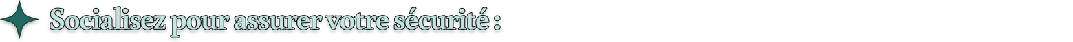 Socialisez pour assurer votre sécurité :