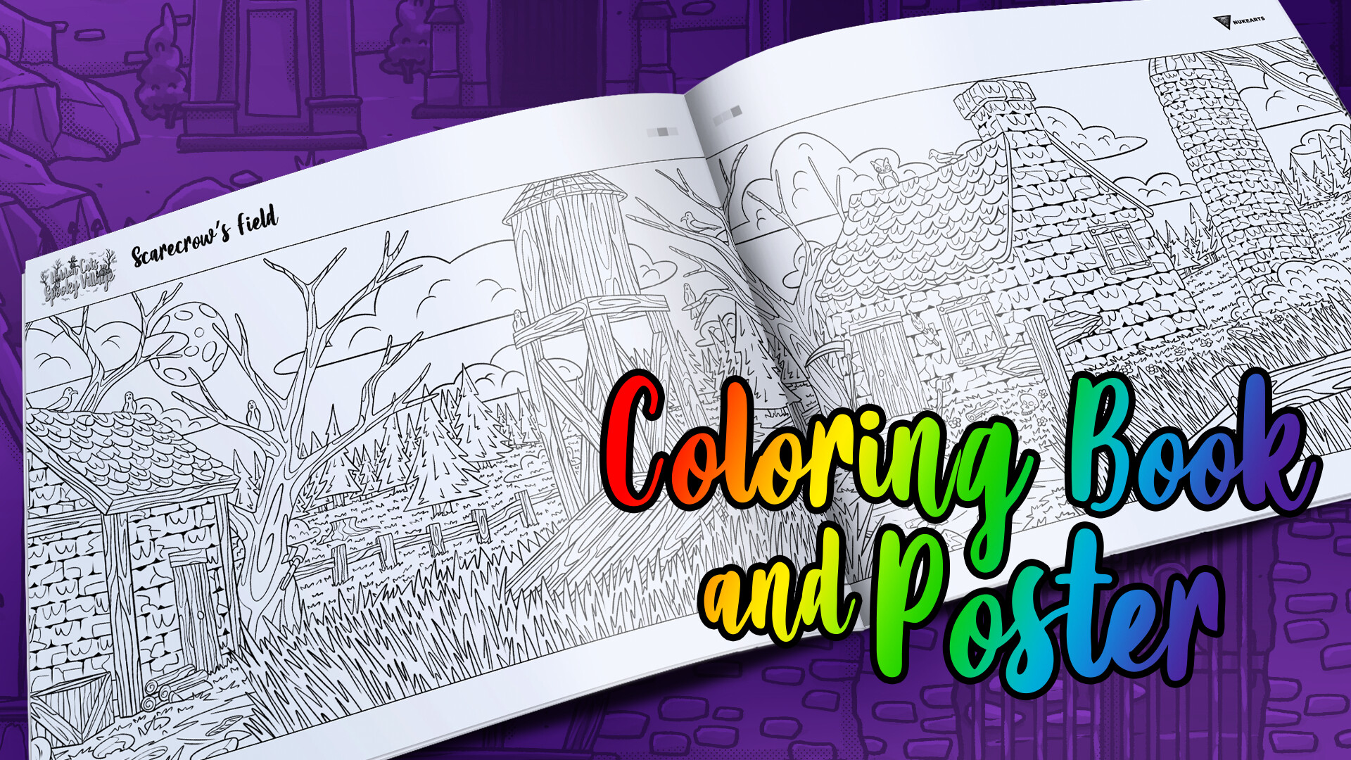 Hidden Cats in Spooky Village - Coloring Book and Poster screenshot 1