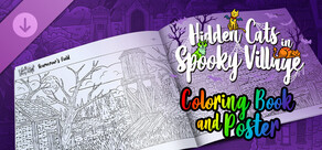 Hidden Cats in Spooky Village - Coloring Book and Poster