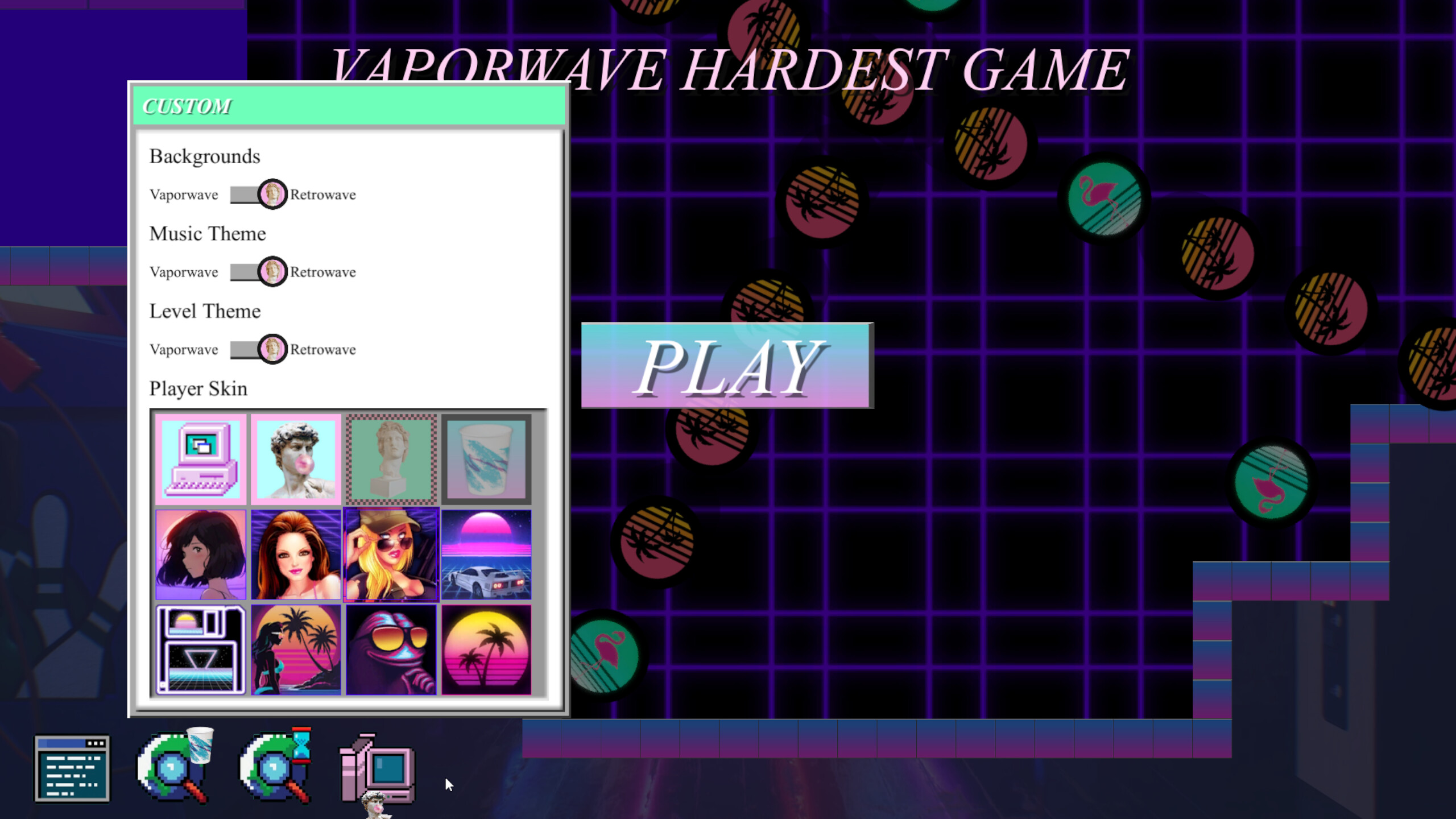 Vaporwave Hardest Game - Retrowave Edition screenshot 1