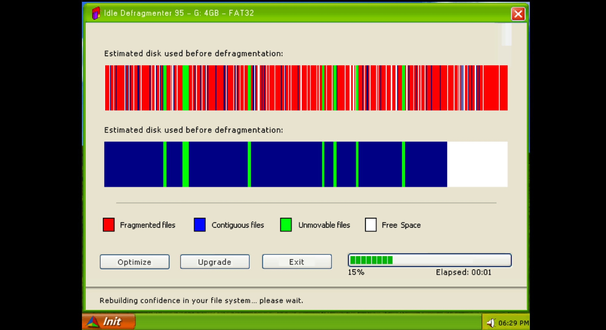 Idle Defragmenter 95 screenshot 3