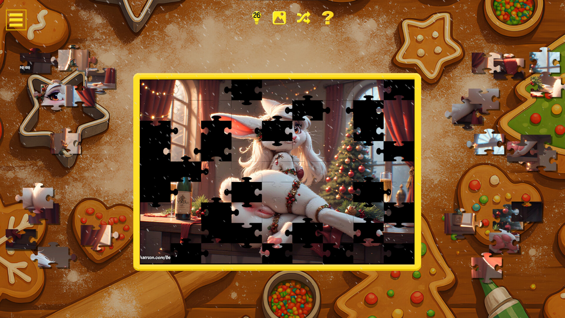 Furry Christmas Temptation – Naughty Jigsaw screenshot 1